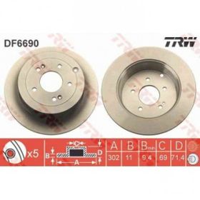 TRW DF6690 Ayna Arka Fren Diski