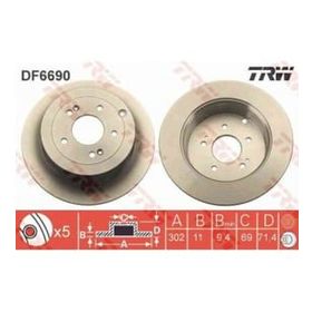 TRW DF6690 Ayna Arka Fren Diski