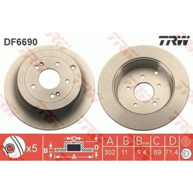 TRW DF6690 Ayna Arka Fren Diski