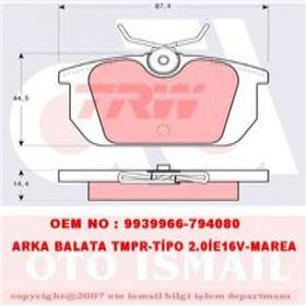 TRW GDB466 Arka Fren Balatası