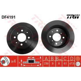 TRW-Lucas DF4191 Oto Arka Fren Diski