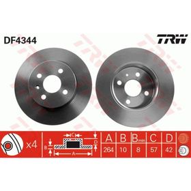 TRW-Lucas DF4344 Oto Arka Fren Diski