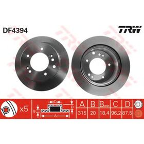 TRW-Lucas DF4394 Oto Arka Fren Diski