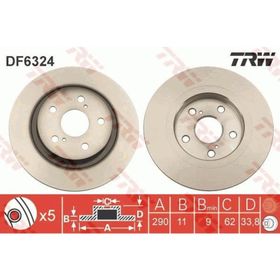 TRW-Lucas DF6324 Oto Arka Fren Diski
