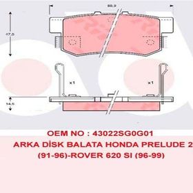 TRW-Lucas GDB774 Oto Arka Fren Balatası