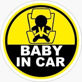 TSC MD2 Dikkat Arabada Bebek Var Sticker Etiket 18 cm Oto Cam Uyarı Levha