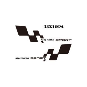 TSC Z2135 Sport Damalı 2'li Araba Sticker