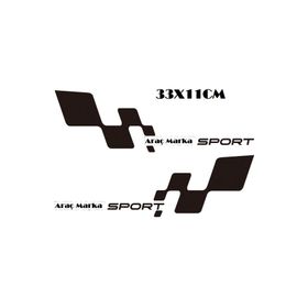 TSC Z2135 Sport Damalı 2'li Araba Sticker