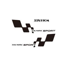 TSC Z2135 Sport Damalı 2'li Araba Sticker