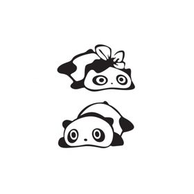 TSC Z483 Yan Ayna Panda Araba Sticker