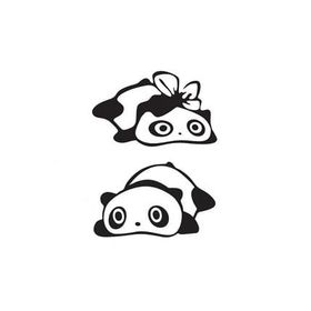 TSC Z483 Yan Ayna Panda Araba Sticker