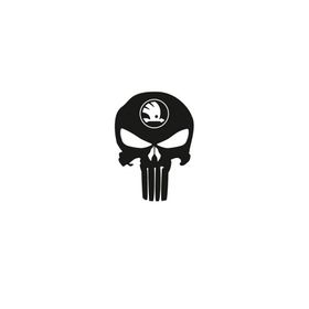 TSC Z677 Skoda Kuru Kafa Punisher Araba Sticker