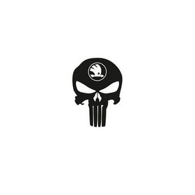 TSC Z677 Skoda Kuru Kafa Punisher Araba Sticker