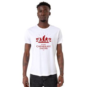 Tshirthane 18 Mart Çanakkale Savaşı Red Beyaz Erkek T-shirt