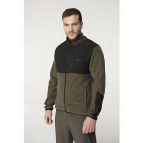 Tshirthane 2as Pana Tam Fermuarlı Parçalı Yeşil Erkek Sweatshirt