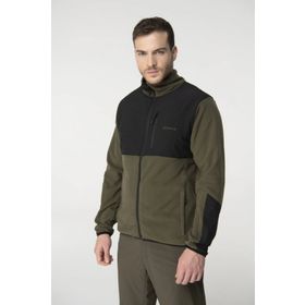 Tshirthane 2as Pana Tam Fermuarlı Parçalı Yeşil Erkek Sweatshirt
