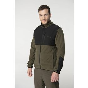 Tshirthane 2as Pana Tam Fermuarlı Parçalı Yeşil Erkek Sweatshirt
