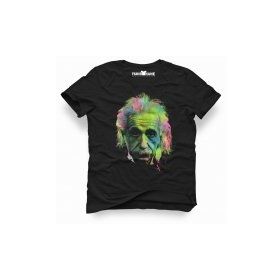Tshirthane Albert Einstein Colors Siyah Erkek Tshirt