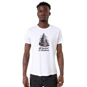 Tshirthane All Booked For Christmas Beyaz Erkek T-shirt