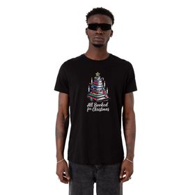 Tshirthane All Booked For Christmas Siyah Erkek T-shirt