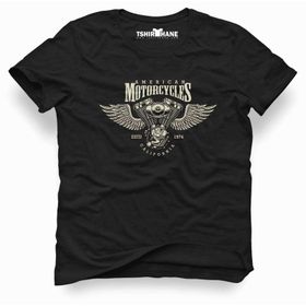Tshirthane American Motor California Siyah Erkek T-shirt