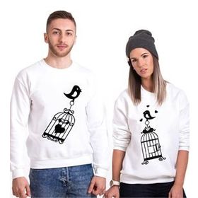 Tshirthane Aşık Kuşlar Sevgili Kombinleri Sweatshirt