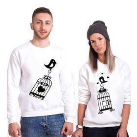 Tshirthane Aşık Kuşlar Sevgili Kombinleri Sweatshirt