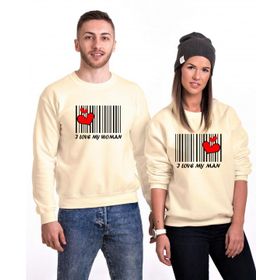 Tshirthane Aşkımızın Barkodu Sevgili Kombinleri Sweatshirt