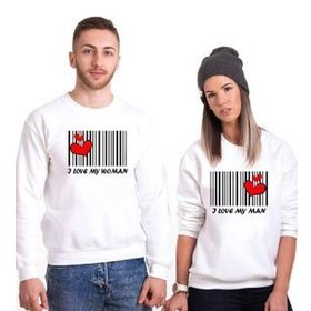 Tshirthane Aşkımızın Barkodu Sevgili Kombinleri Sweatshirt
