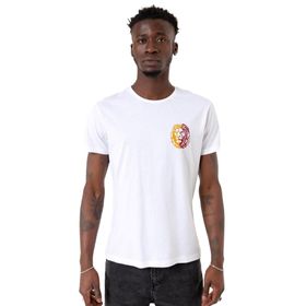 Tshirthane Aslan Beyaz Bisiklet Yaka Sarı Kırmızı Erkek T-shirt