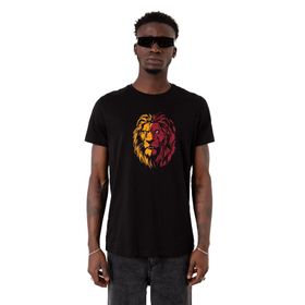 Tshirthane Aslan Siyah Sarı Kırmızı Erkek T-shirt