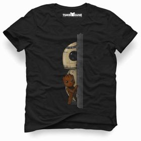 Tshirthane Baby Groot Robotic Siyah Erkek T-shirt