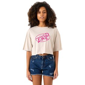 Tshirthane Babymonster Batter Up Bej Kadın Crop