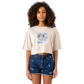 Tshirthane Babymonster Forever Bej Kadın Crop