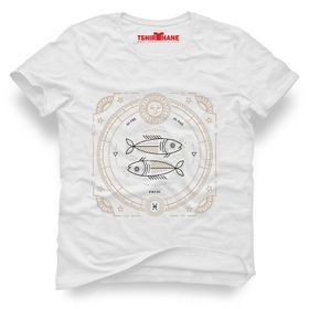 Tshirthane Balık Burcu Pisces Beyaz Erkek Tshirt