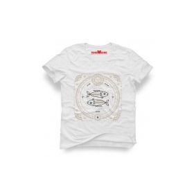 Tshirthane Balık Burcu Pisces Beyaz Erkek Tshirt