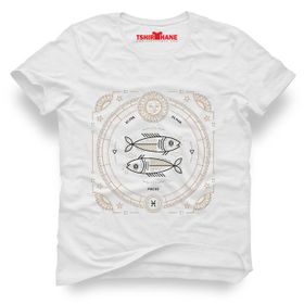 Tshirthane Balık Burcu Pisces Beyaz Erkek Tshirt
