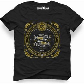 Tshirthane Balık Burcu Pisces Siyah Erkek Tshirt