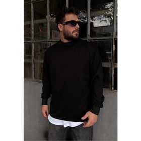 Tshirthane Basic Siyah Erkek Sweatshirt
