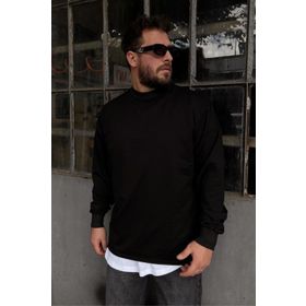 Tshirthane Basic Siyah Erkek Sweatshirt