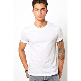 Tshirthane Baskısız Düz Sade Beyaz Erkek Örme T-shirt