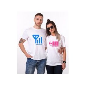 Tshirthane Battary Signal Sevgili Kombinleri T-shirt Kombini