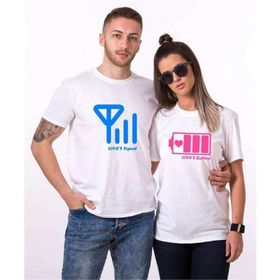 Tshirthane Battary Signal Sevgili Kombinleri T-shirt Kombini