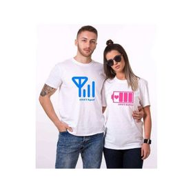 Tshirthane Battary Signal Sevgili Kombinleri T-shirt Kombini