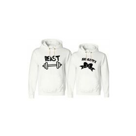 Tshirthane Beast Beauty Dumbell Öpücük Sevgili Kombinleri Sweatshirt