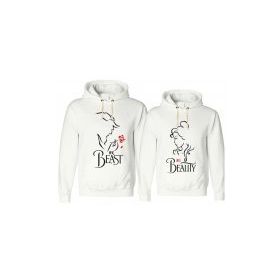 Tshirthane Beast Beauty Gül Sevgili Kombinleri Sweatshirt