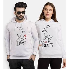 Tshirthane Beast Beauty Gül Sevgili Kombinleri Sweatshirt