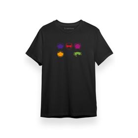 Tshirthane Big Hero 6 Icons Siyah Erkek T-shirt