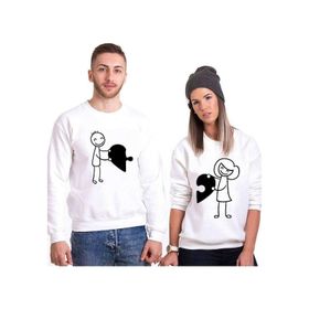 Tshirthane Birleşen Kalpler 2'li Sevgili Sweatshirt