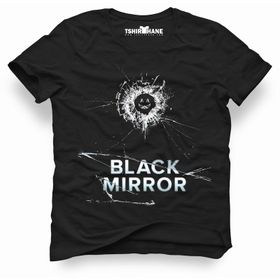 Tshirthane Black Mirror Cover Siyah Erkek Tshirt